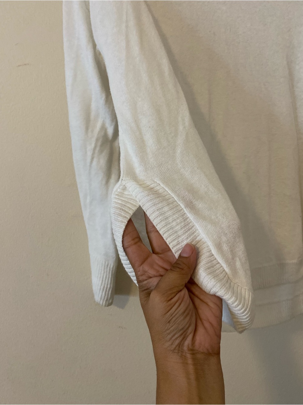 J. Crew linen blend white minimalist Crewneck Sweater - Picture 2 of 7